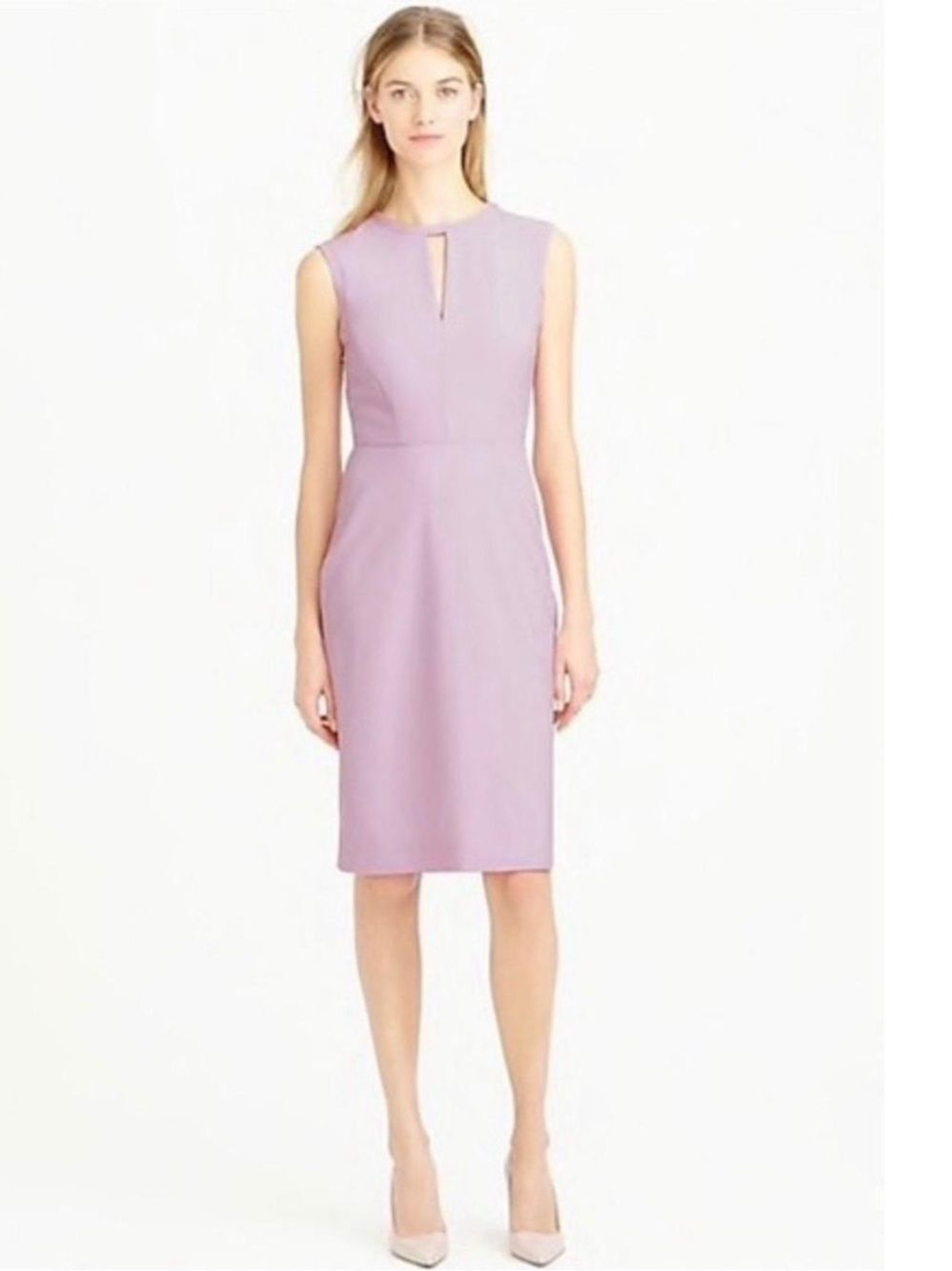 J Crew Sleeveless Sheath Dress wool Sz 00P Lavender